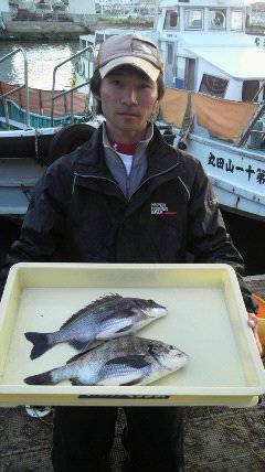 沖一文字紀州釣り釣果、40cm頭に合計9枚