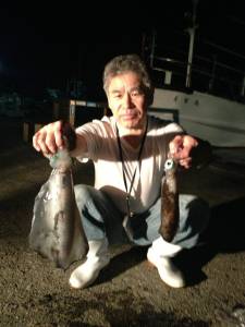 オオ島でヤエンの夜釣り、良型アオリＧＥＴ！