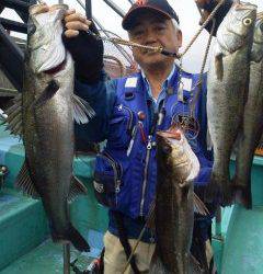岸和田一文字　ウキ釣りでハネ〜68cmの釣果