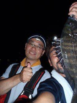 大阪南港　友人とのチニング釣行でチヌ41cm