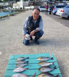 沖一文字内向き　カゴ釣り快釣♪　イサギに青物に真鯛