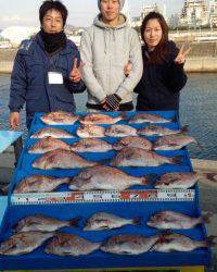 釣り堀でタイ大漁！！マリーナシティ海洋釣り堀での釣果