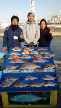 釣り堀でタイ大漁！！マリーナシティ海洋釣り堀での釣果