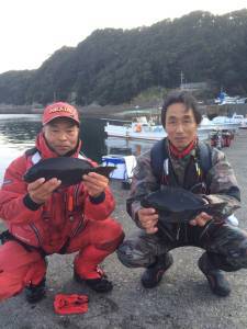 串本東部、35cmまでのグレの釣果、水温下がり渋かった・・・