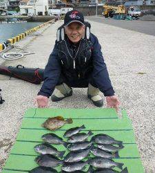 ケムリ島のフカセ釣り、午前中2時間ほどのグレ釣果