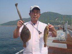 須磨海づり公園 投げ釣りでカレイ34cm&アイナメ34cm！