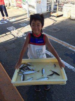 和歌山マリーナシティ海釣り公園　大きなアジ釣れました♪