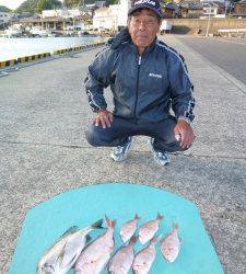 神谷の磯・ヒラバエ　カゴ釣りでイサギ・チャリコ、胴突きでカワハギ・グレ