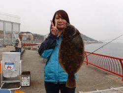 神戸市立平磯海づり公園　投げ釣りでカレイ