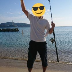 栗田海岸で投げ釣り