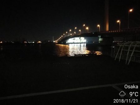 南港カモメ大橋ヘチ釣行 （キビレ33.5cm、ガシラ　コトヒキ　釣果有り）