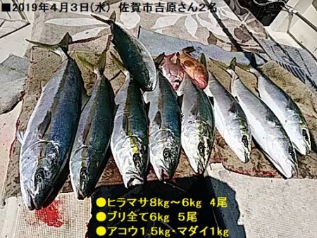 大物釣果速報！●光義丸：平戸市早福港