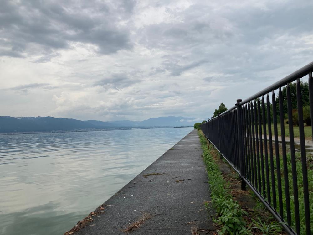 台風後の琵琶湖