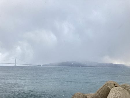 雪舞う中